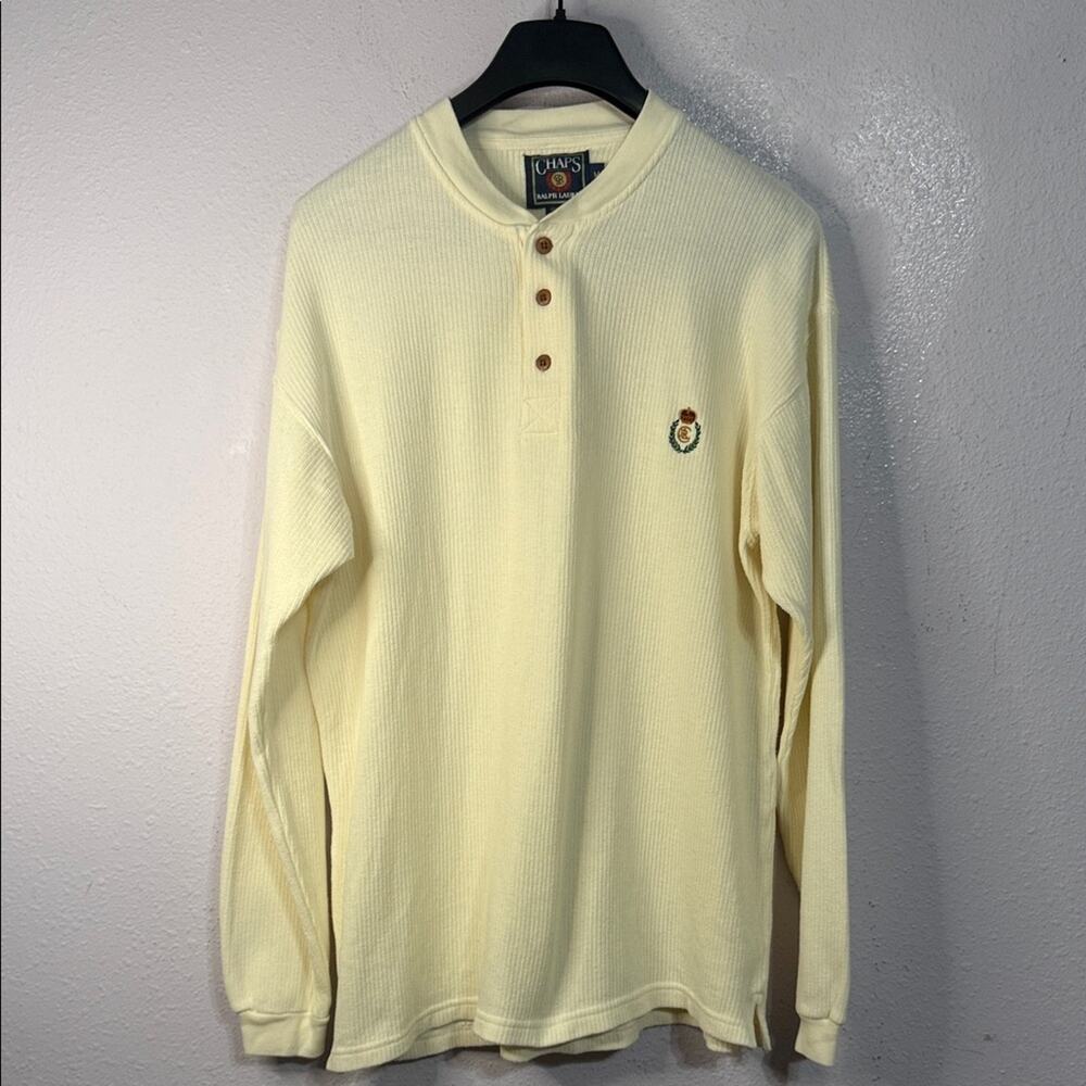 Chaps by Ralph Lauren Men Crean Long Sleeve Henley Ribbed Shirt Size M